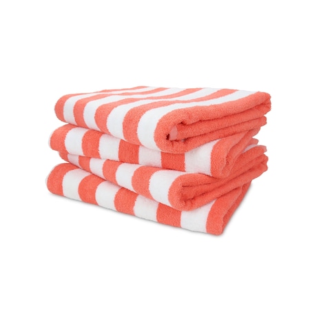 Monarch Brands California Cabana Towels, 30in x 70in, Coral, 24PK CABANA-CO-CS